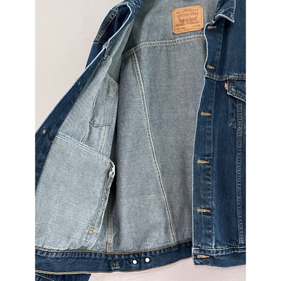 Vtg Levi's Jean Jacket Mens XL Denim 90s 70507 Made In Mexico Trucker Med Wash - Picture 6 of 16
